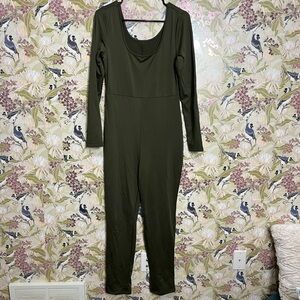 Elegant Olive Long Sleeve Jumpsuit